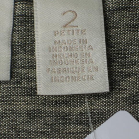 NWT Chicos Metallic Foil Tee Gold Green Sz 2P LP V Neck Elbow Short Sleeves Top - Picture 8 of 12